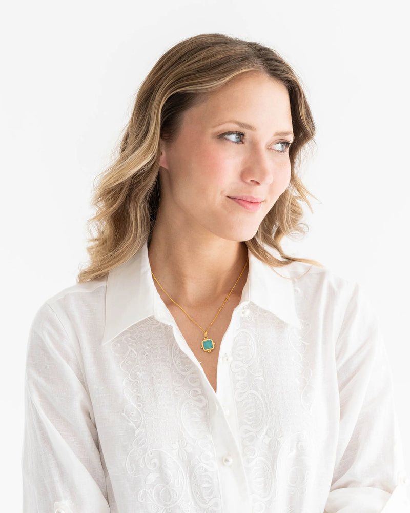 Susan Shaw Charlotte Dainty Necklace - Riviera Teal