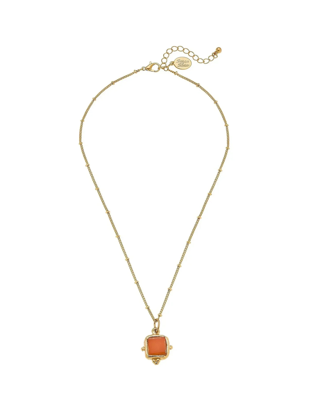 Susan Shaw 16" Charlotte Dainty Necklace in Tangerine