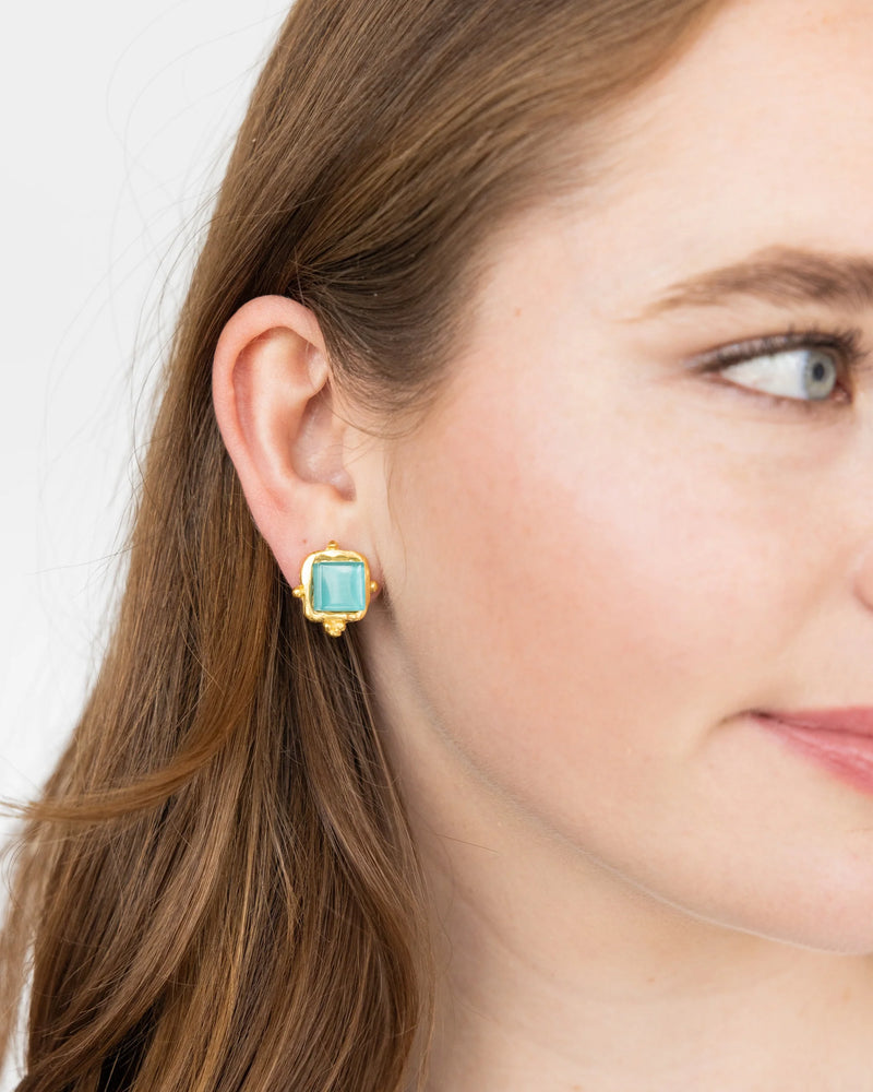 Susan Shaw Charlotte Studs - Riviera Teal