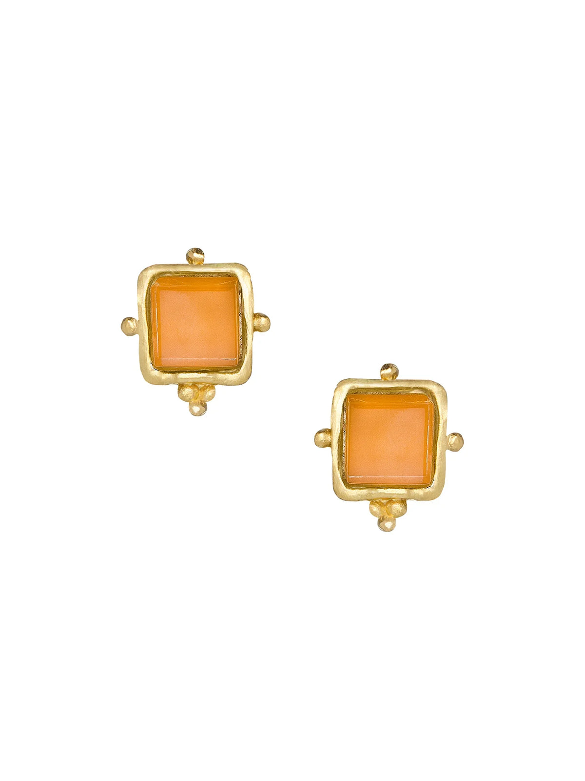Susan Shaw Charlotte Studs in Tangerine French Glass