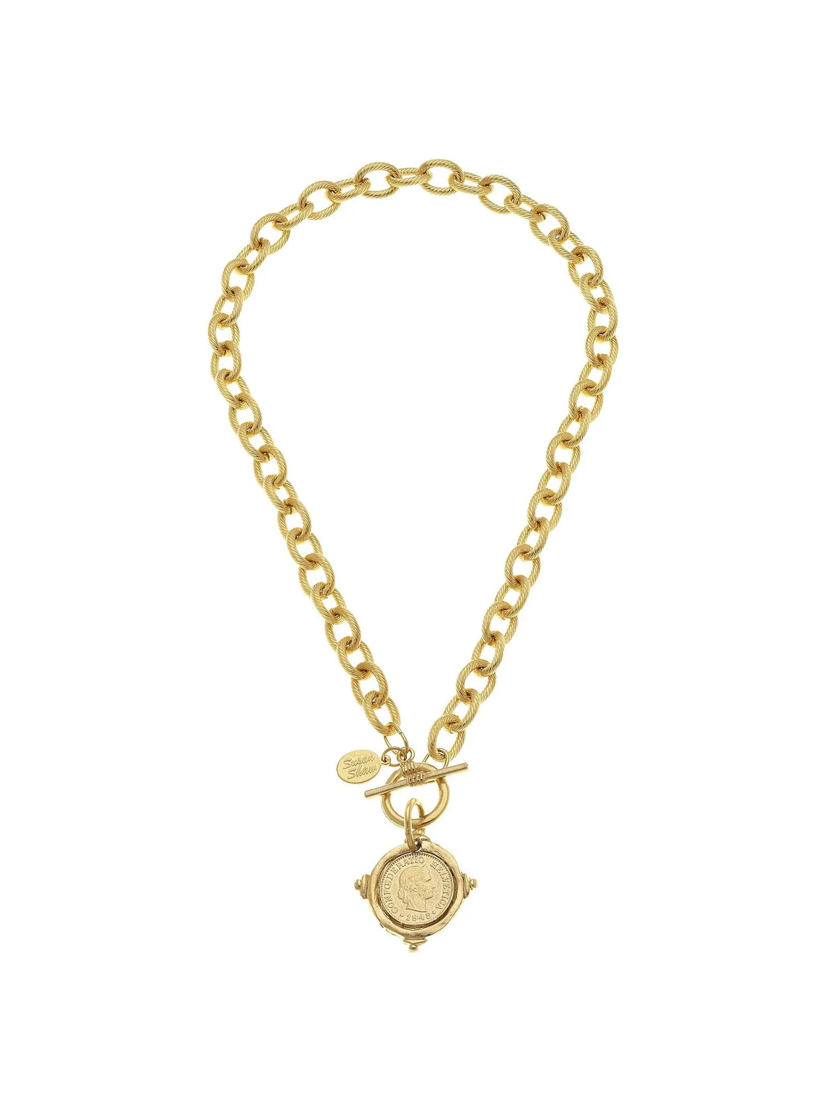 Susan Shaw 16" Coin Toggle Necklace