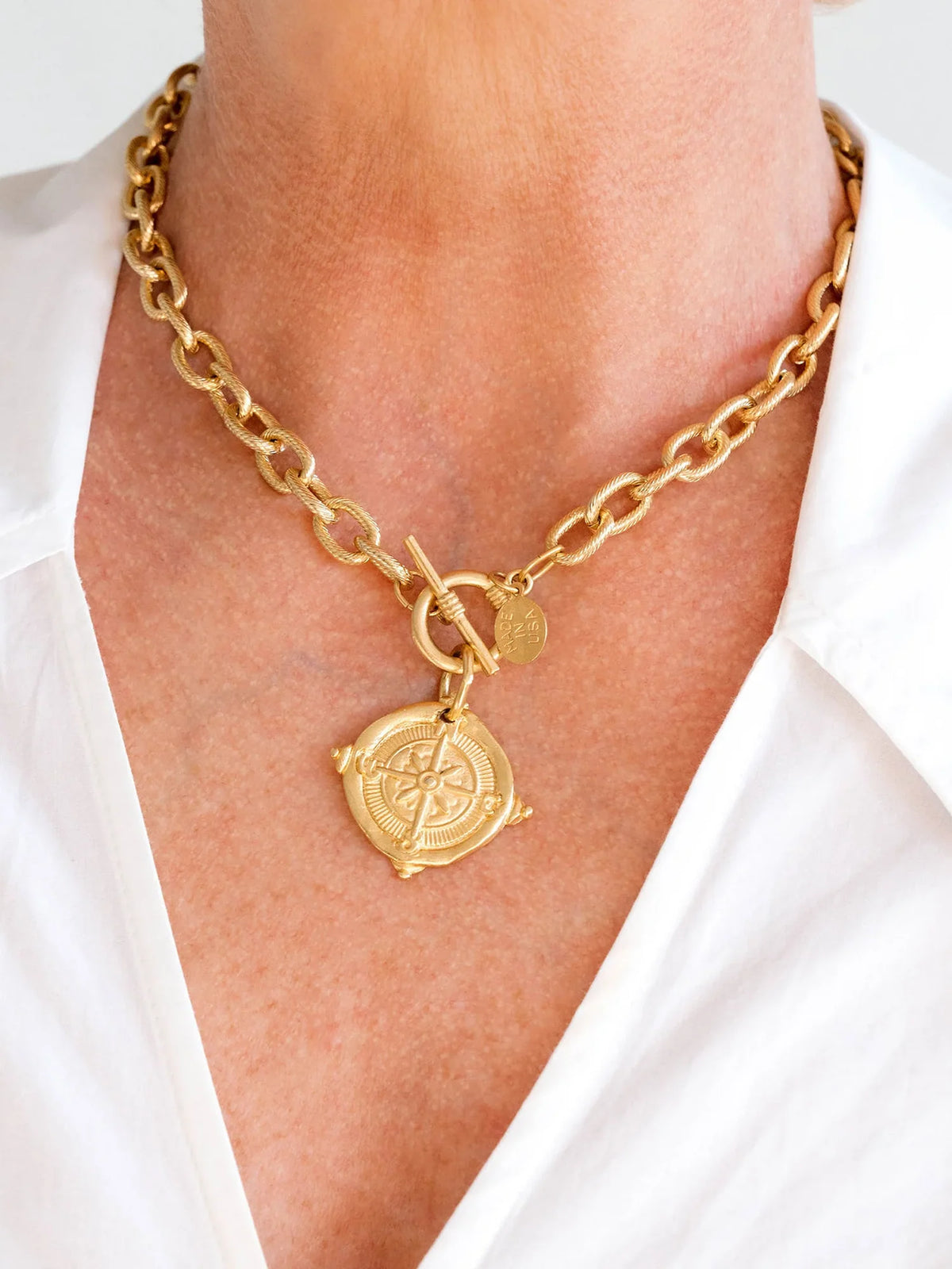Susan Shaw 16" Compass Toggle Necklace