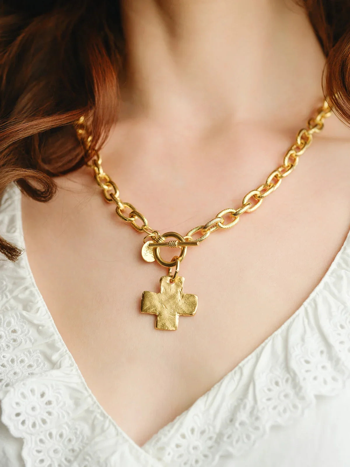 Susan Shaw 20" Cross Toggle Necklace