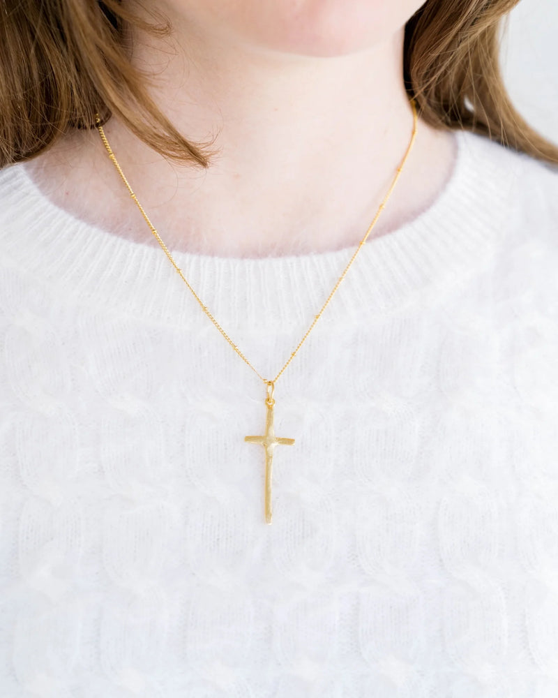 Susan Shaw 16" Dainty Tall Cross Necklace