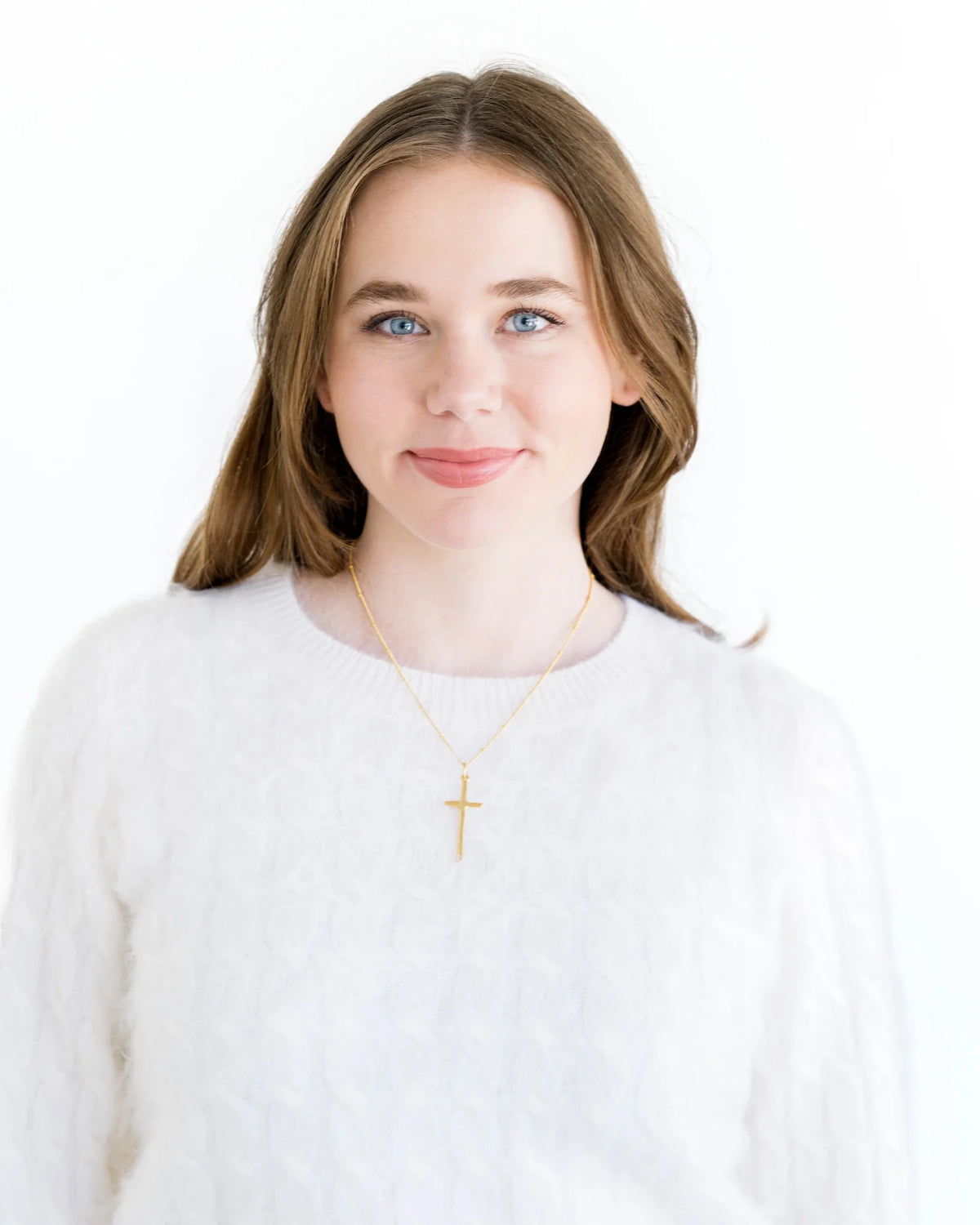 Susan Shaw 16" Dainty Tall Cross Necklace