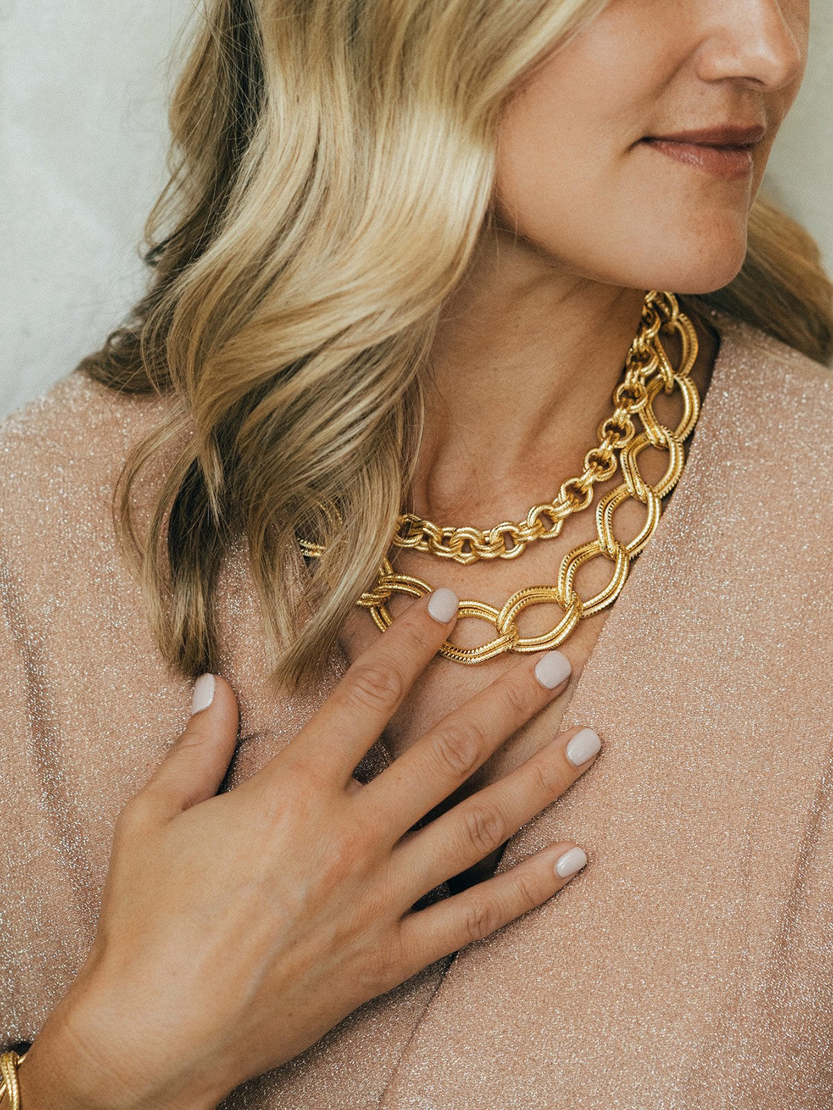 Susan Shaw 16" Double Link Chain Necklace
