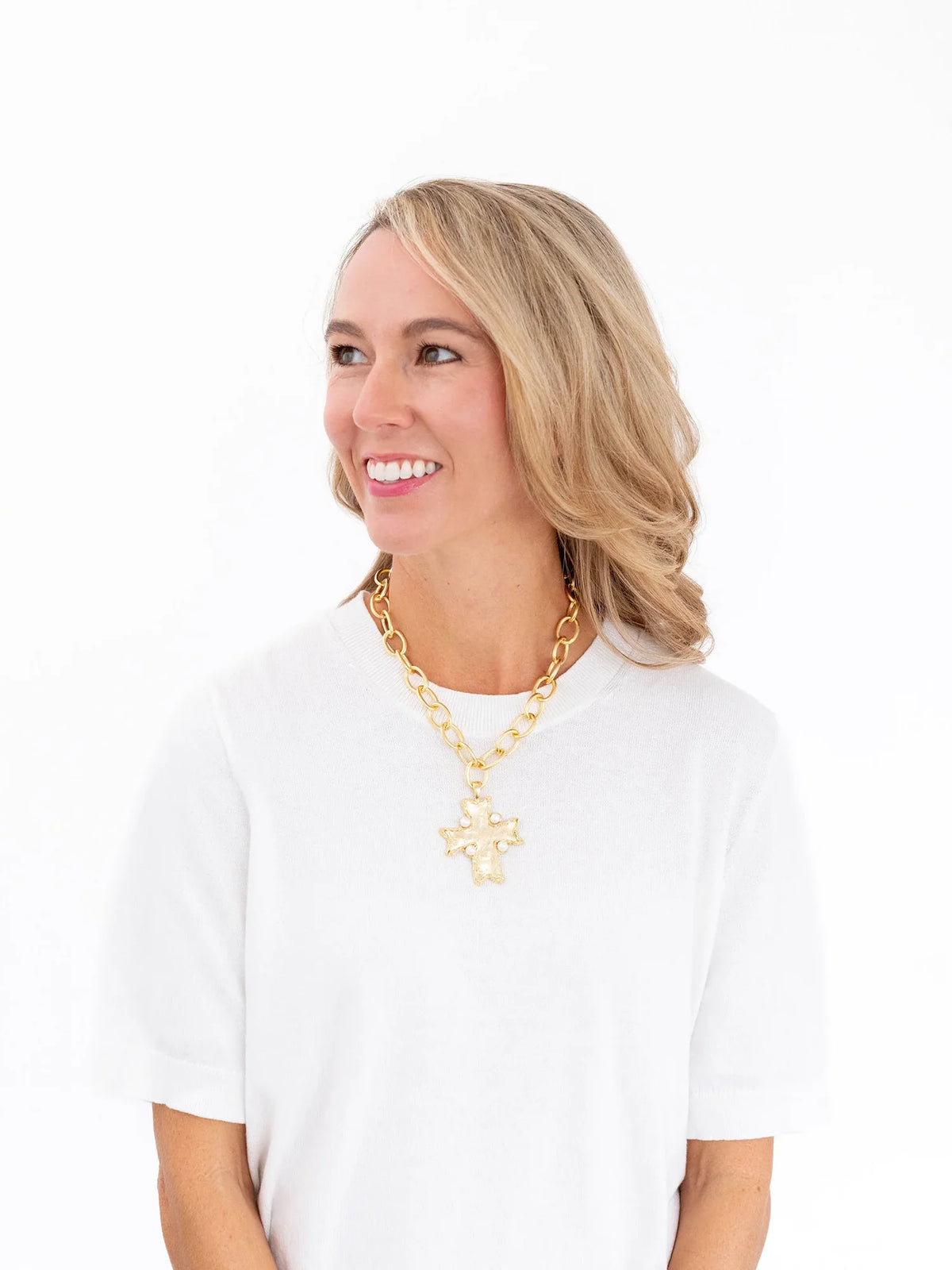 Susan Shaw 16" Esther Cross Necklace