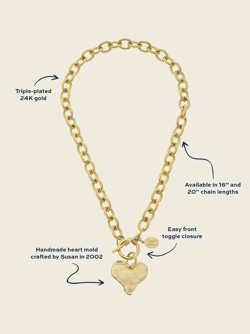 Susan Shaw 16" Heart Toggle Necklace