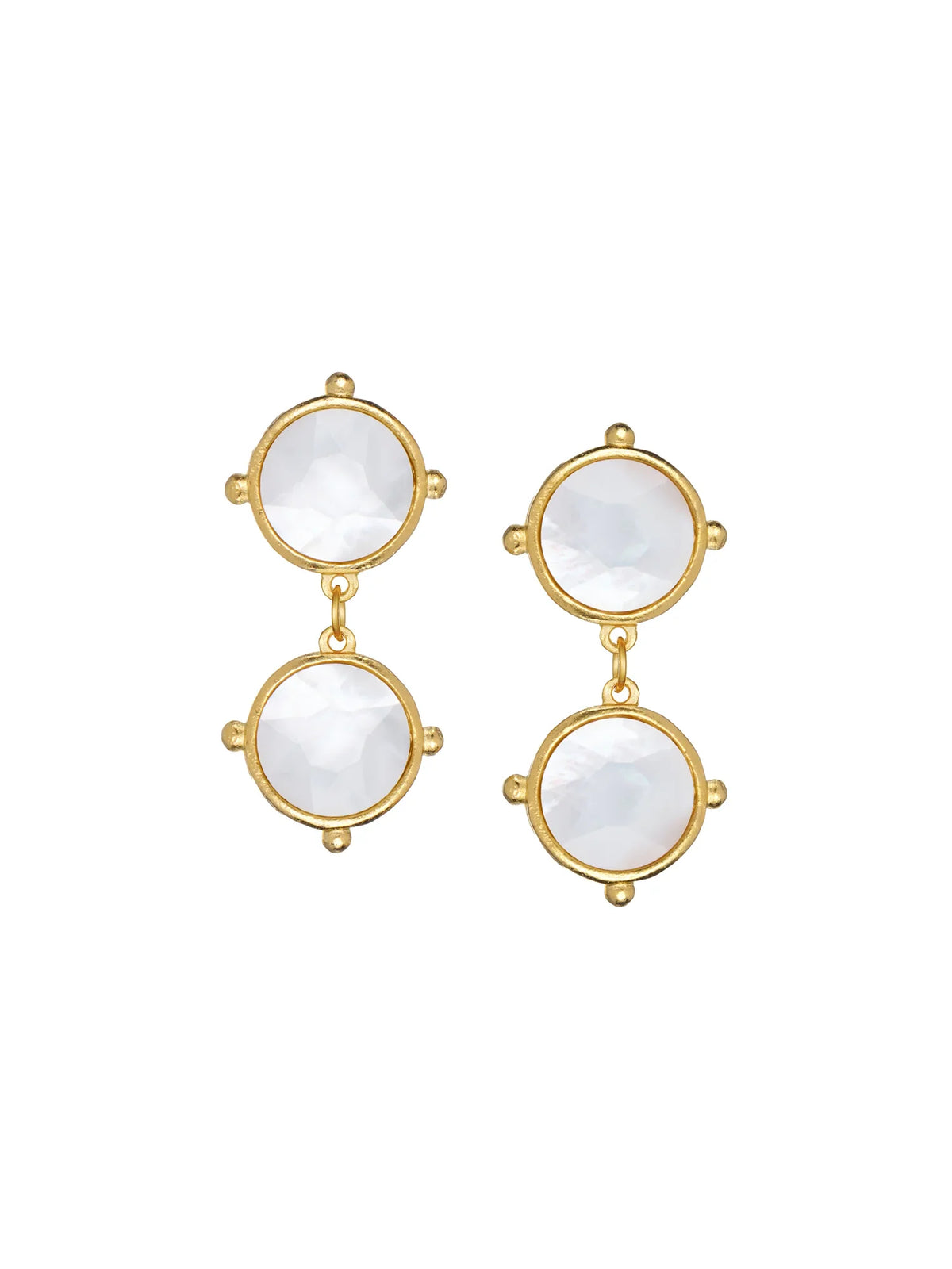 Susan Shaw Kate Drop Earrings in Mother of Pearl