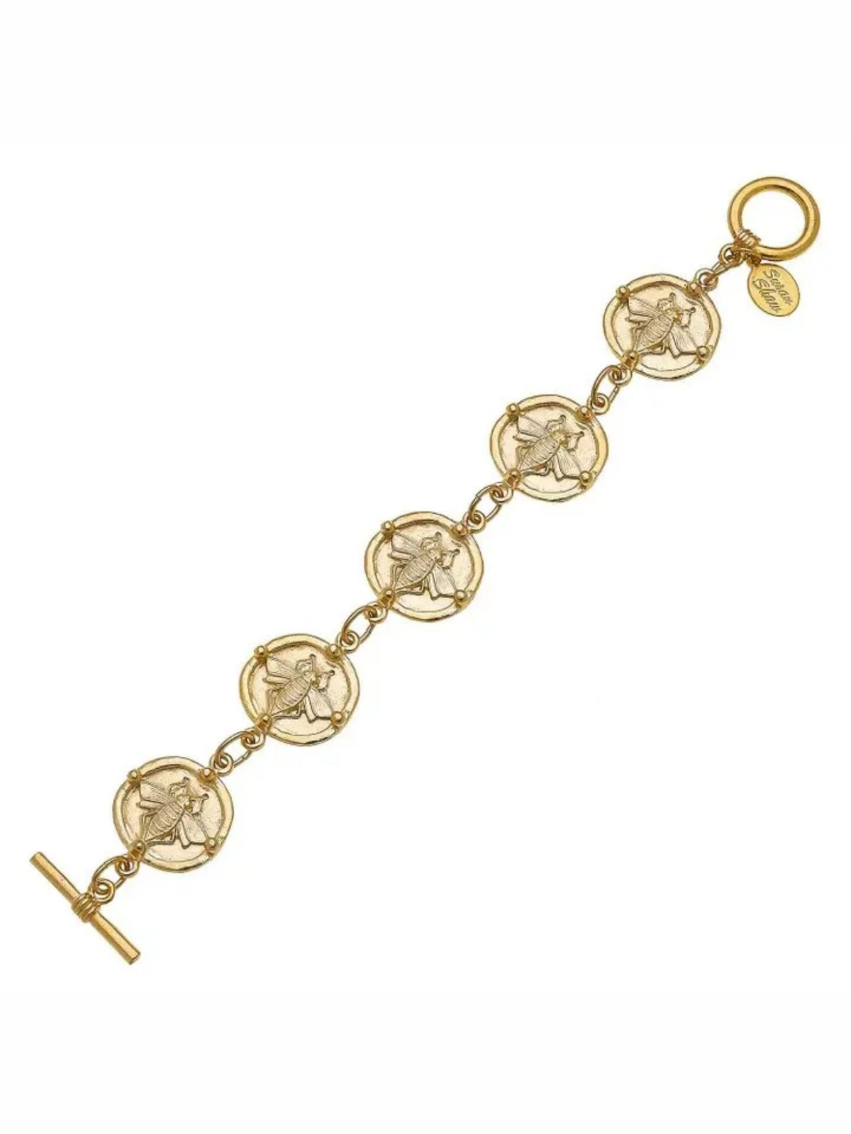 Susan Shaw Linked Bee Intaglio Bracelet