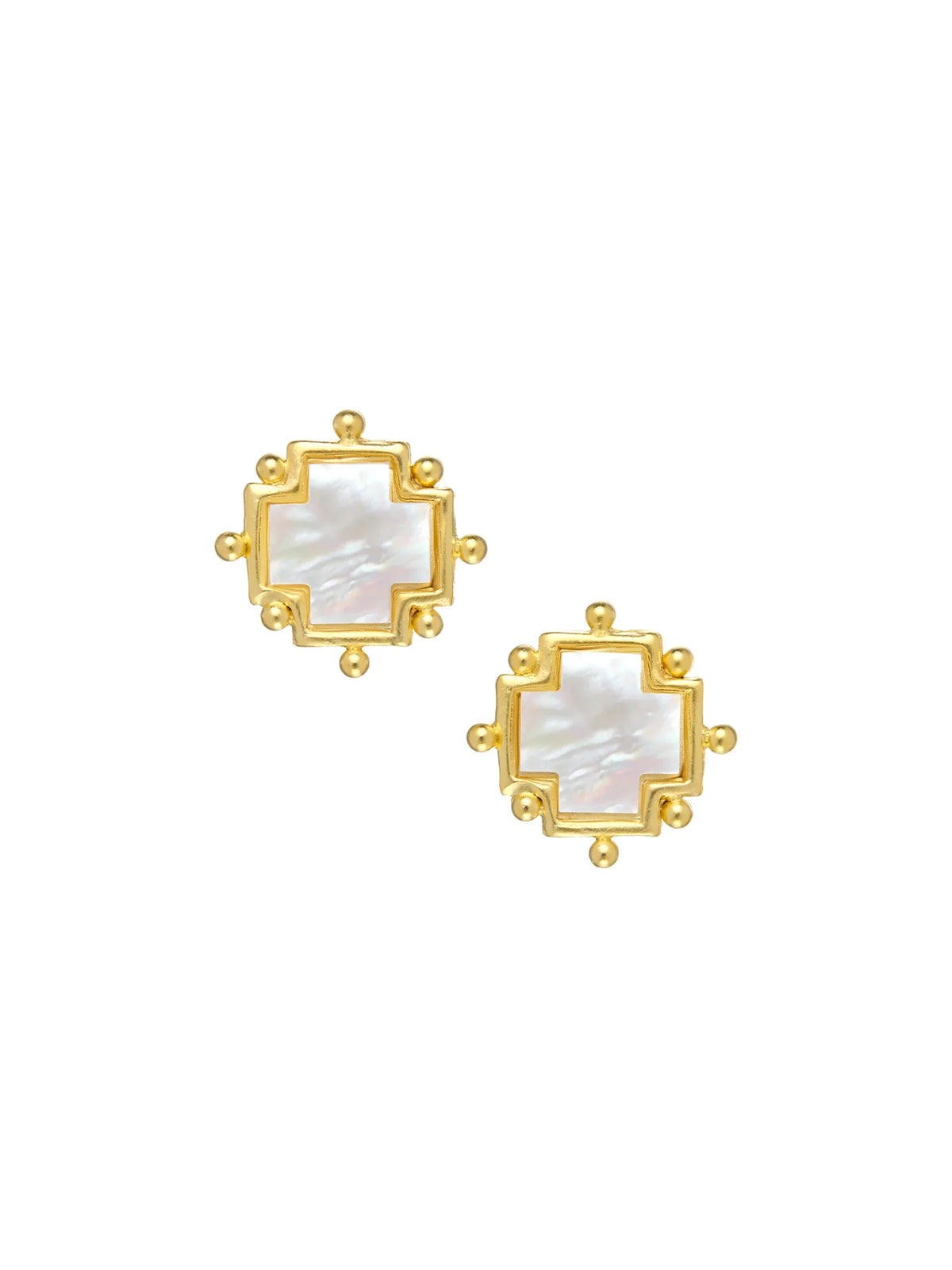 Susan Shaw Mother of Pearl Cross Studs