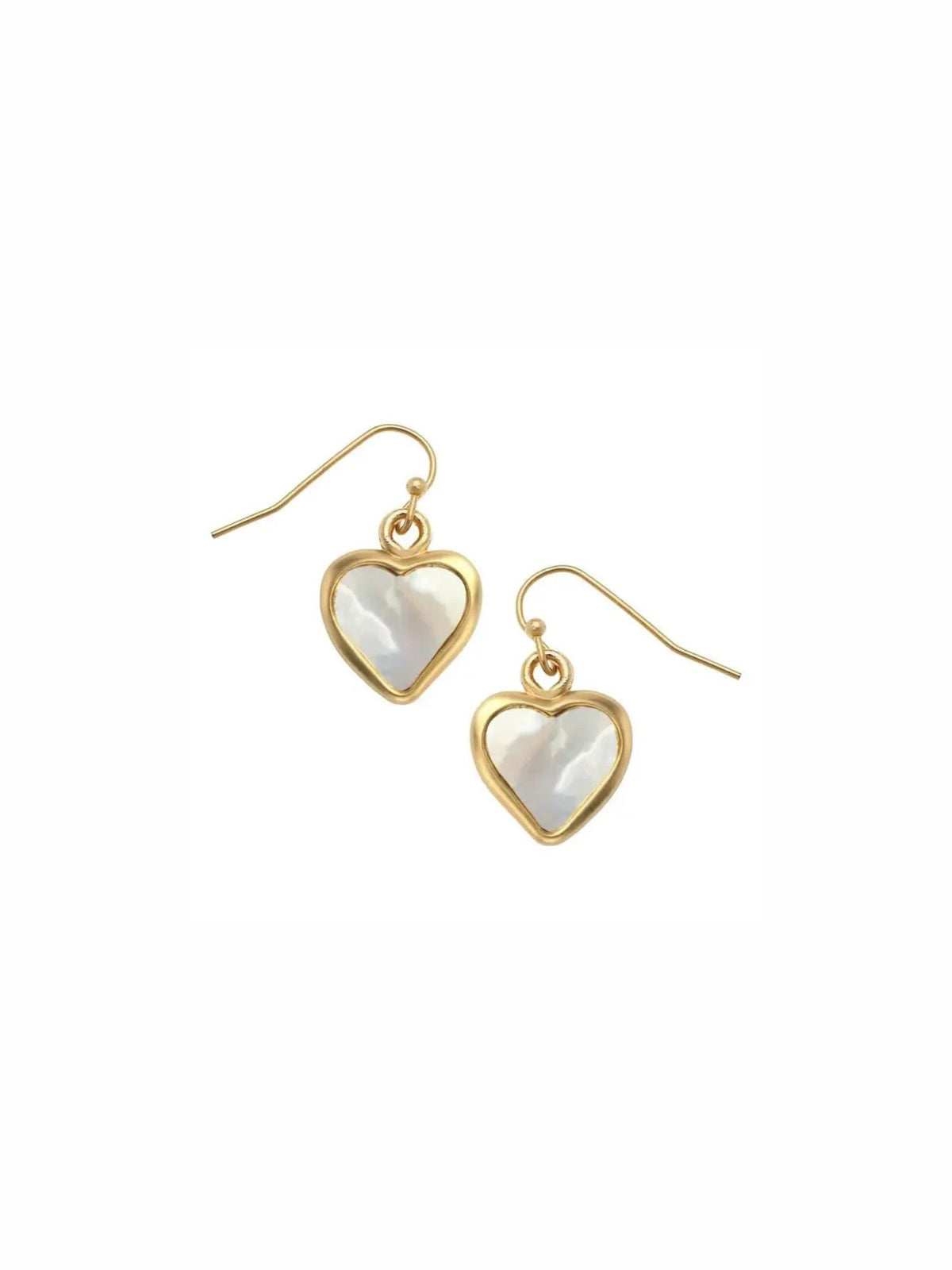 Susan Shaw Small Mother of Pearl Heart Drop Earrings