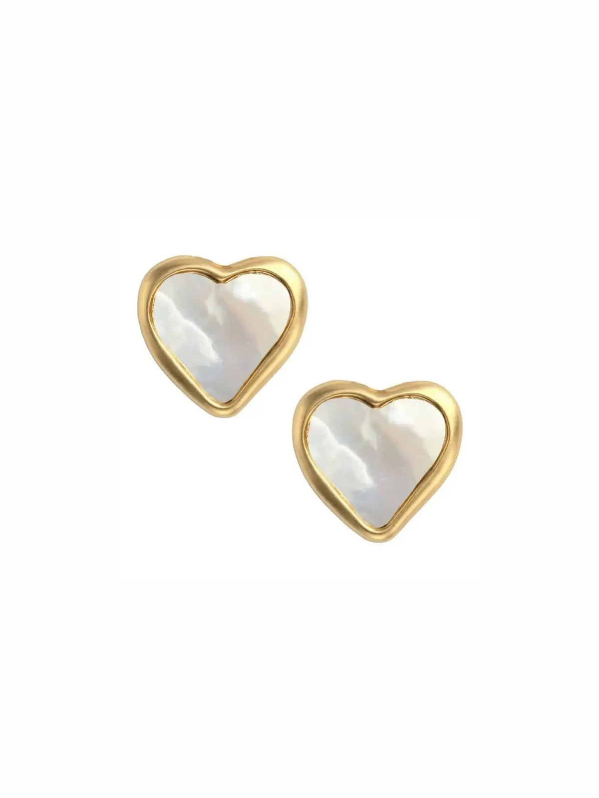 Susan Shaw Small Mother of Pearl Heart Studs