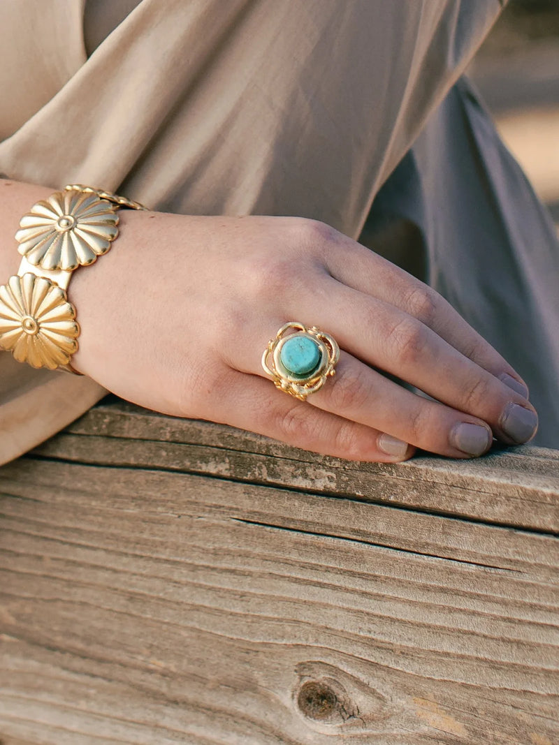 Susan Shaw Turquoise Scroll Ring