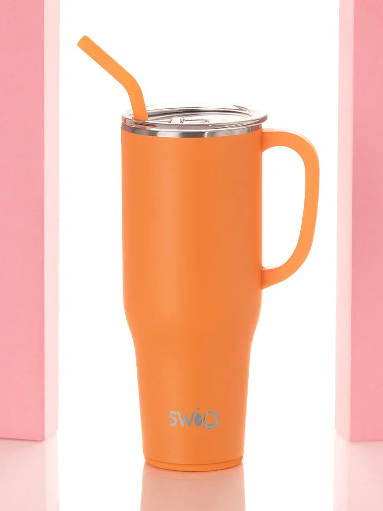 Swig Life Mega Mug 40oz Orange Insulated Tumbler