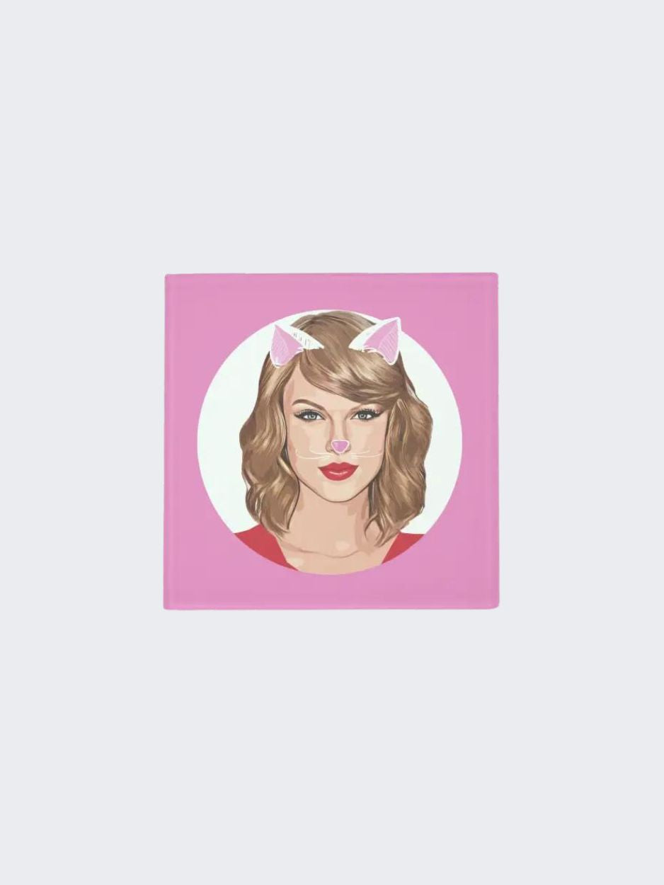 taylor swift cat coaster-front view