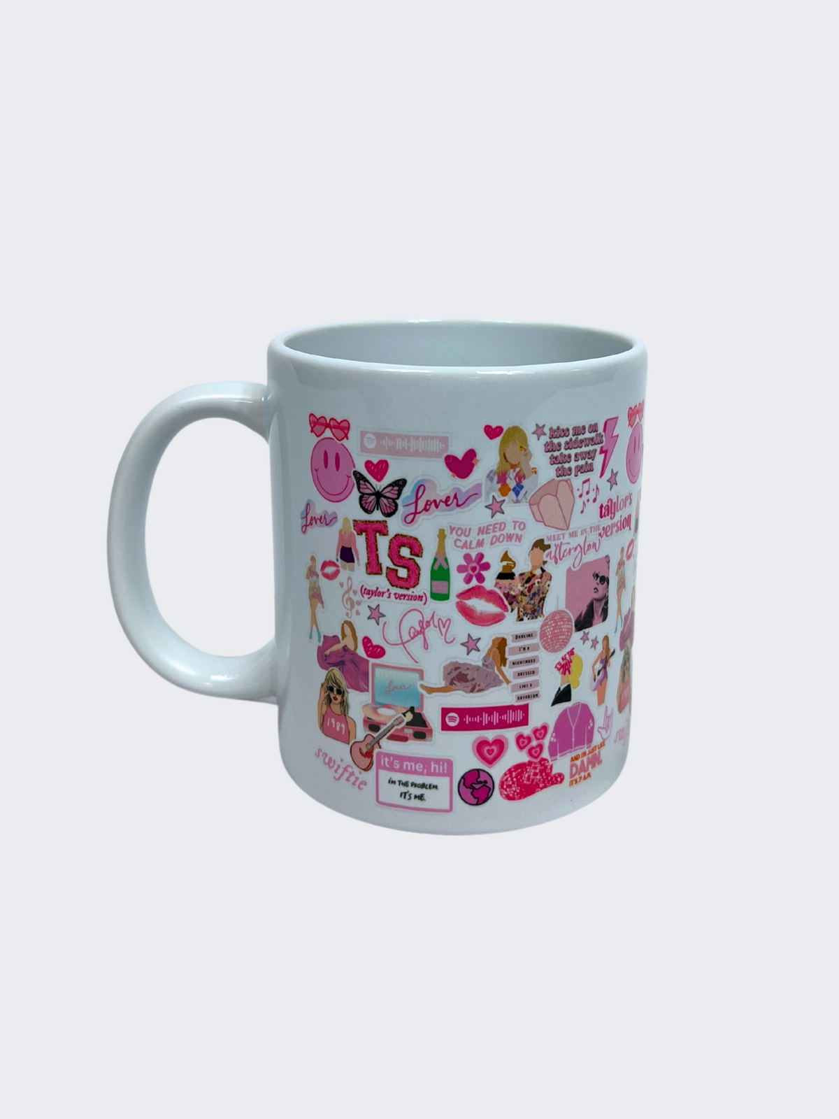 taylor swift eras pink collage coffee mug