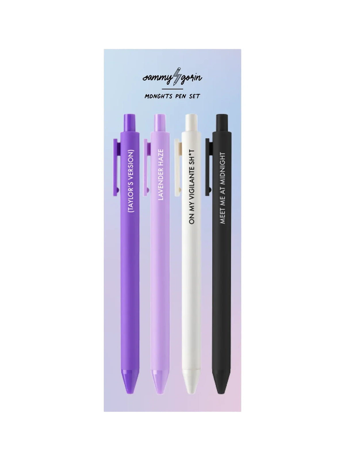 taylor swift midnights gel pen set taylor's version lavender haze on my vigilante sh*t meet me at midnight