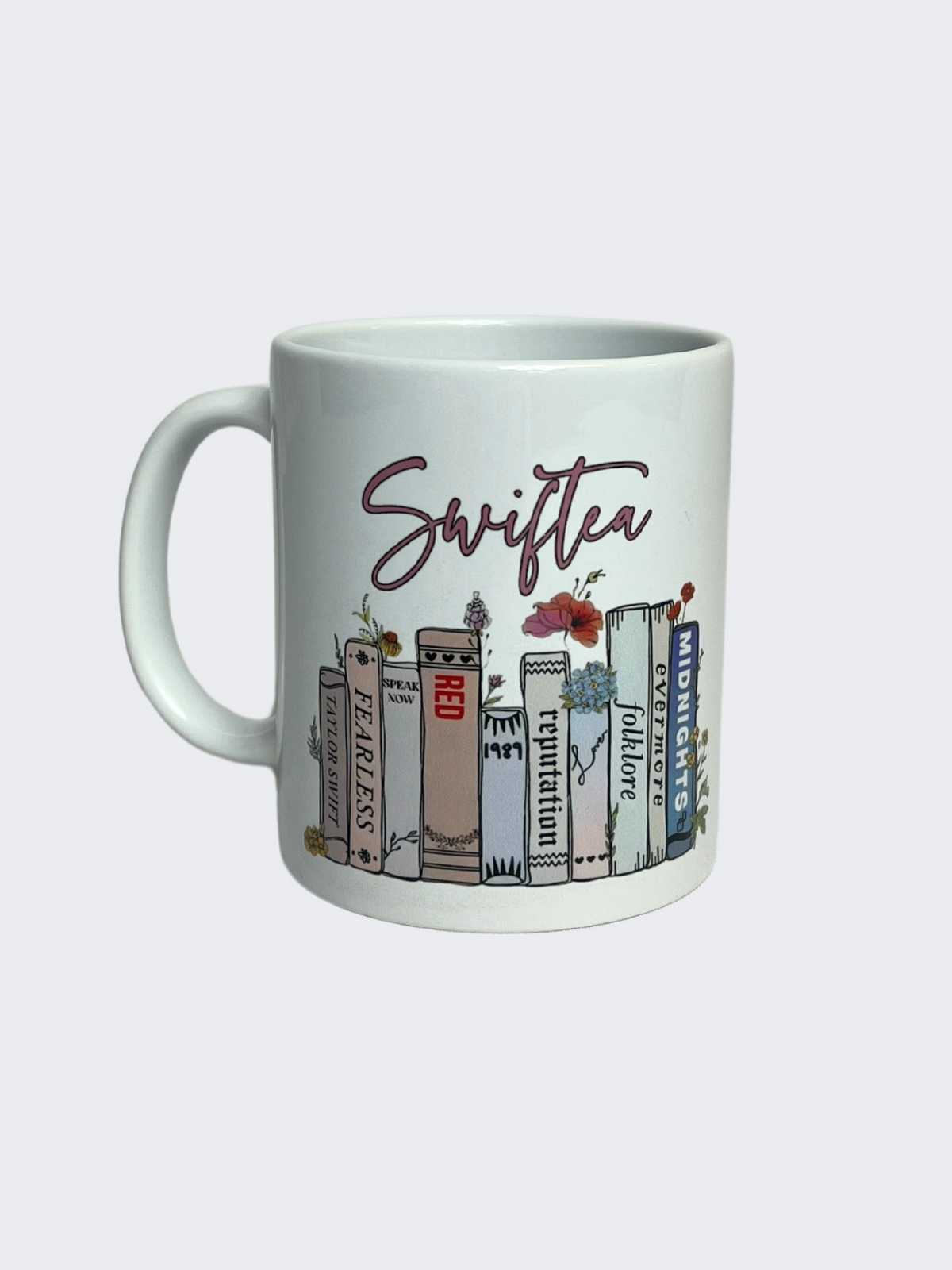 taylor swift swiftie coffee mug with eras books 