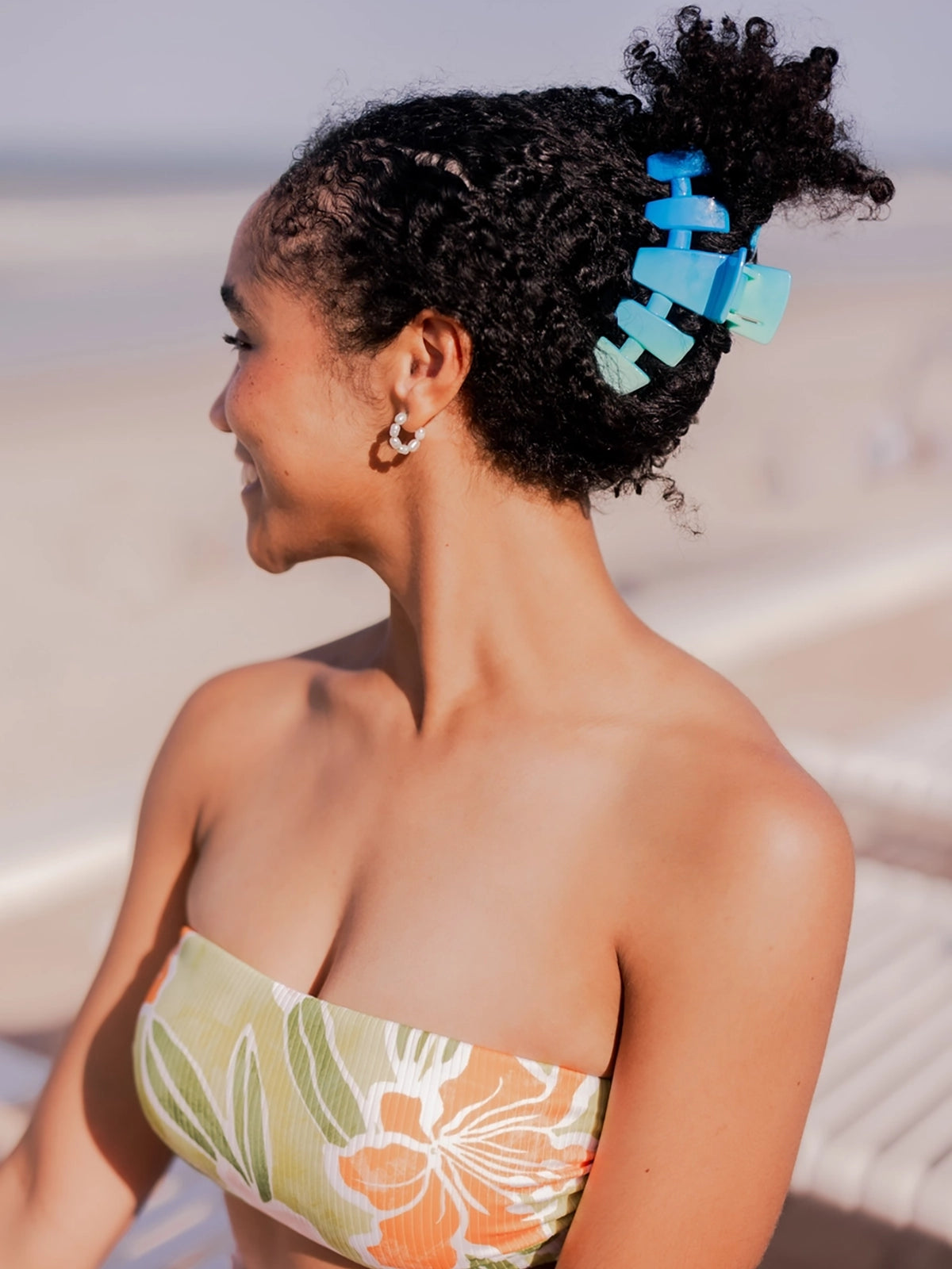 teleties classic large hair clip in poolside