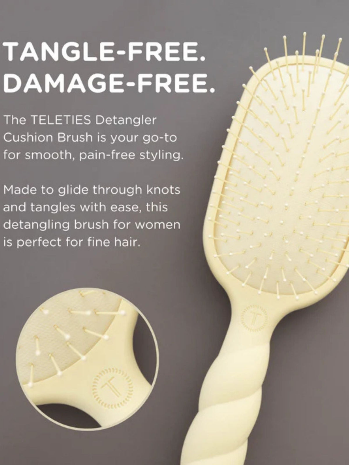 Detangler Hair Brush for Fine Hair tan 