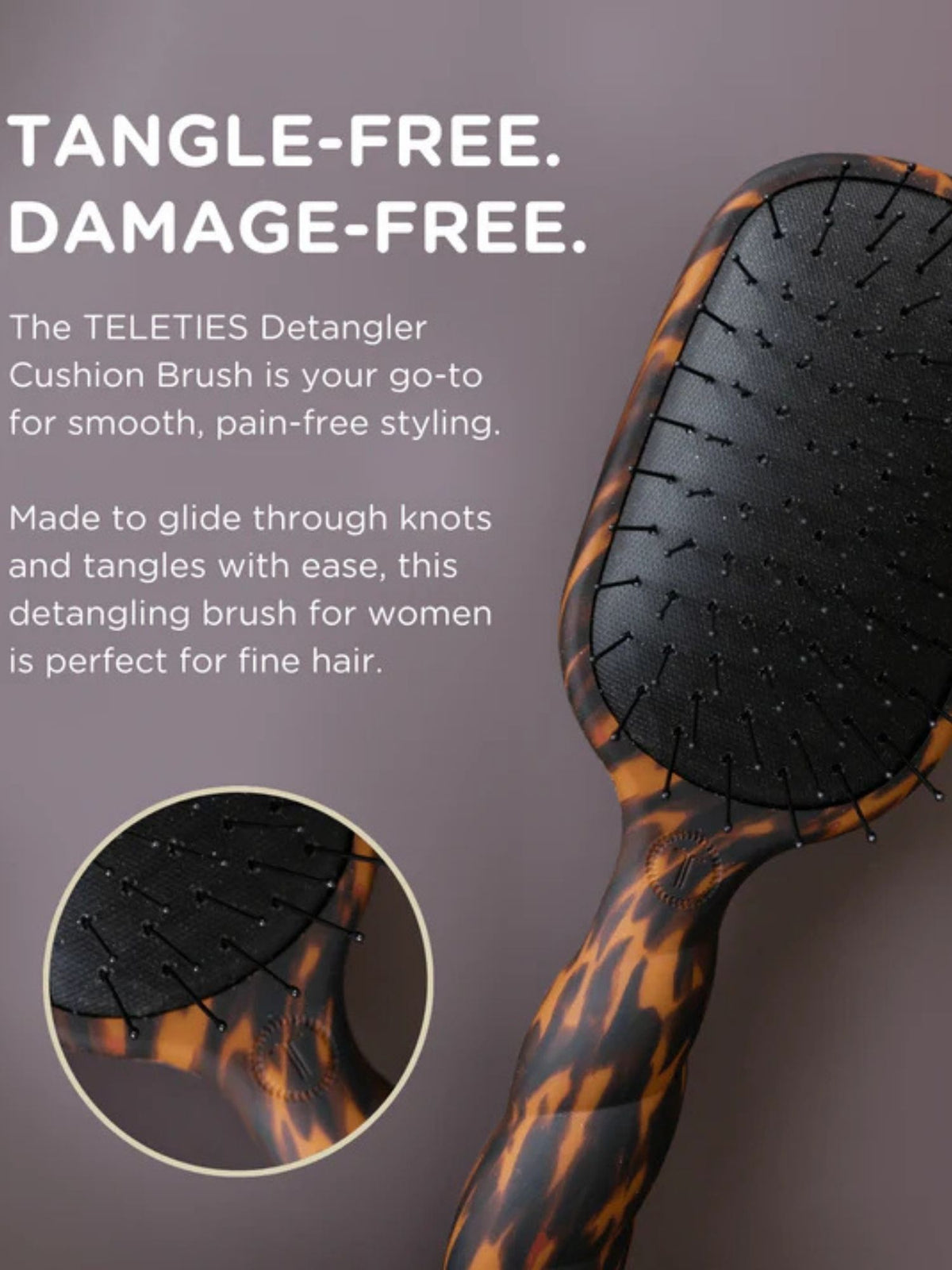 Detangler Hair Brush for Fine Hair tortoise 