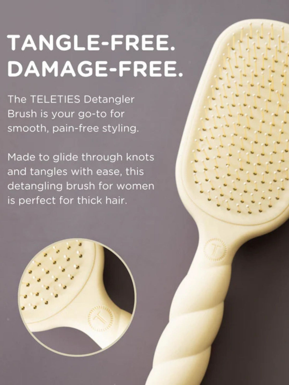 Detangler Hair Brush for Thick Hair tan 