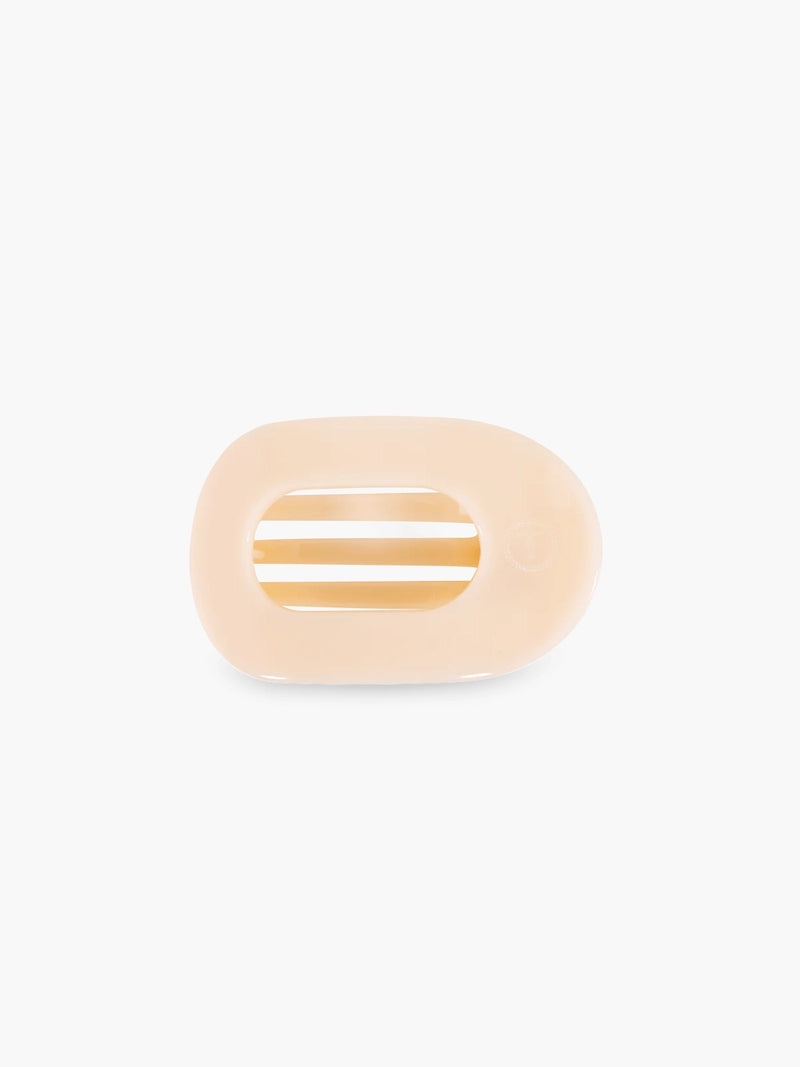 teleties large flat round hair clip in almond beige