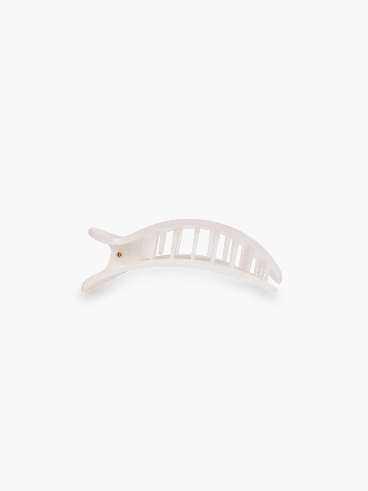 teleties large flat round hair clip in coconut white