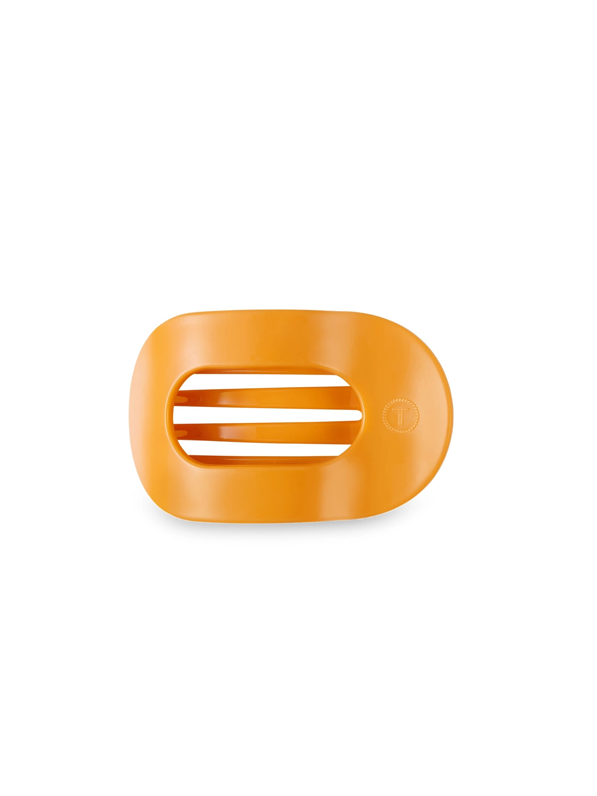 teleties large flat round hair clip in mango for it