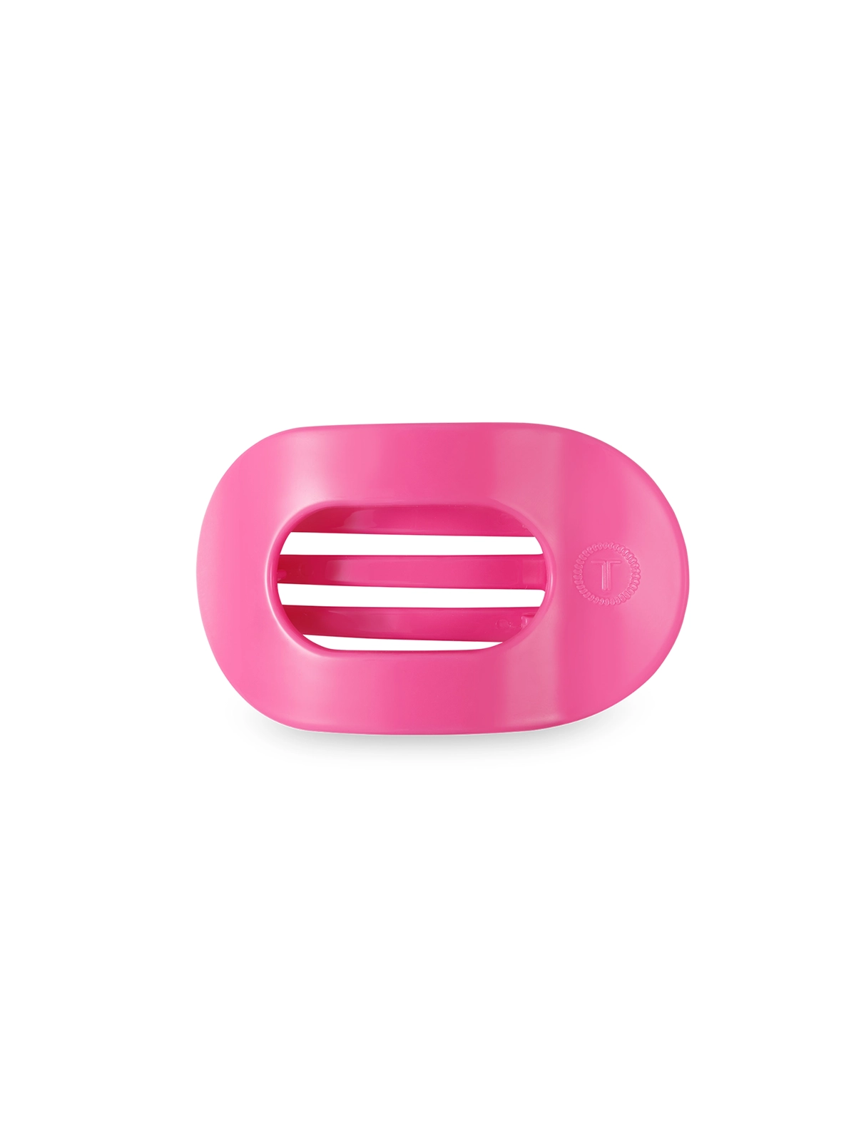 teleties large flat round hair clip in paradise pink