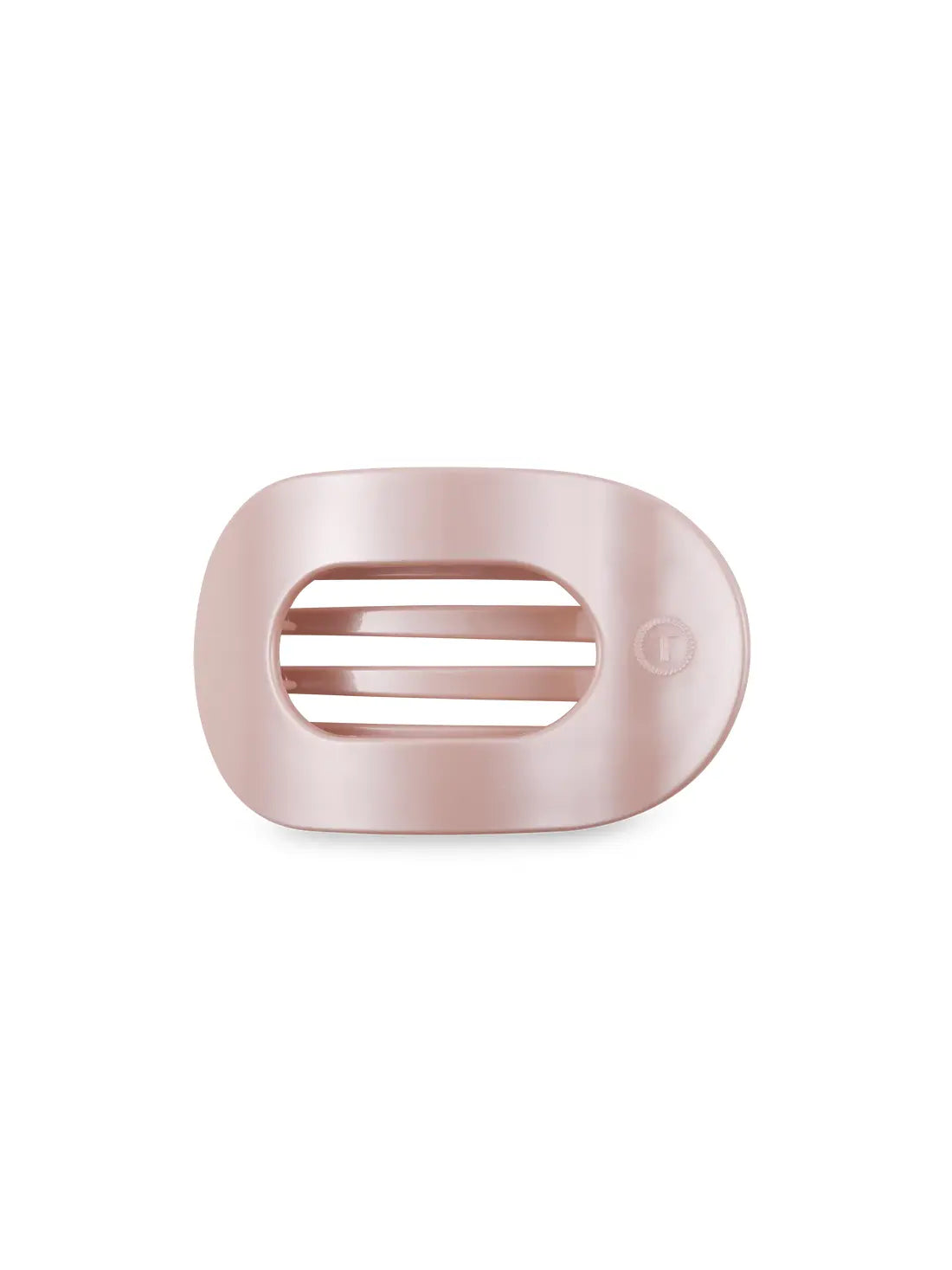 TELETIES Large Flat Round Hair Clip Disco Pearly Pink