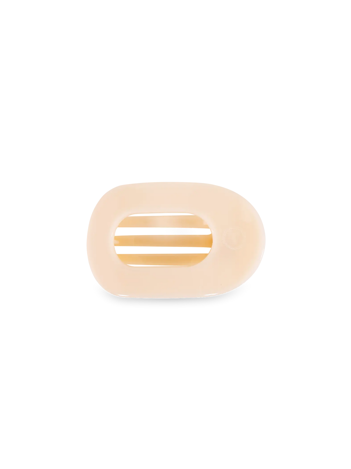 TELETIES medium flat round hair clip in almond beige