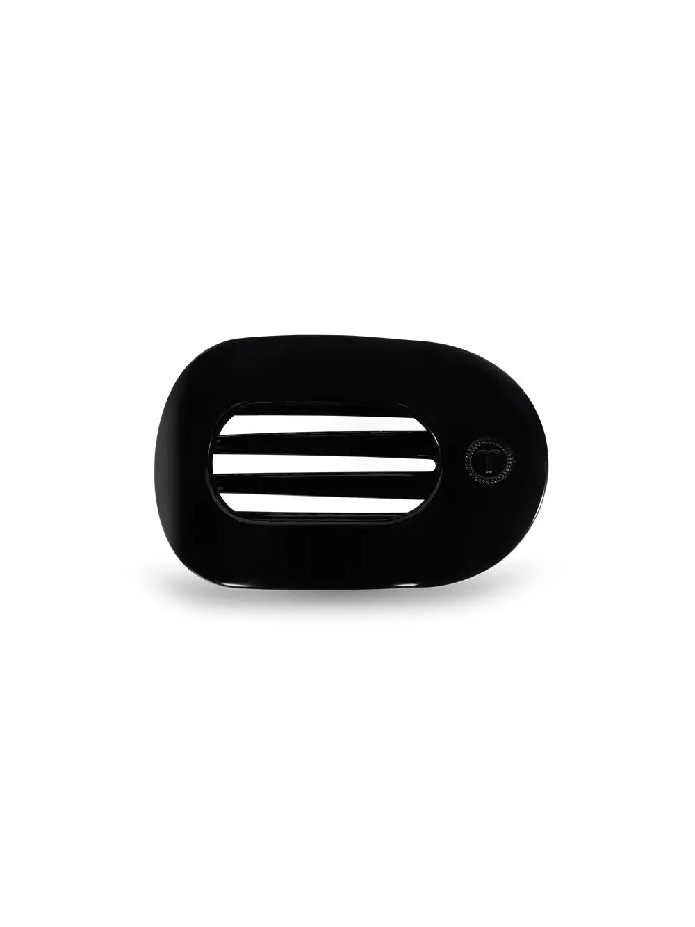 TELETIES Jet Black Medium Flat Round Hair Clip