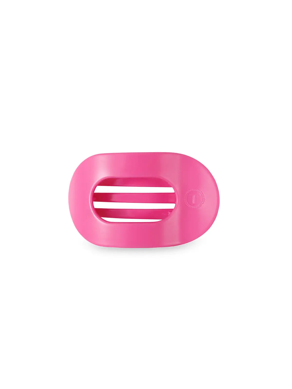 TELETIES medium flat round hair clip in paradise pink