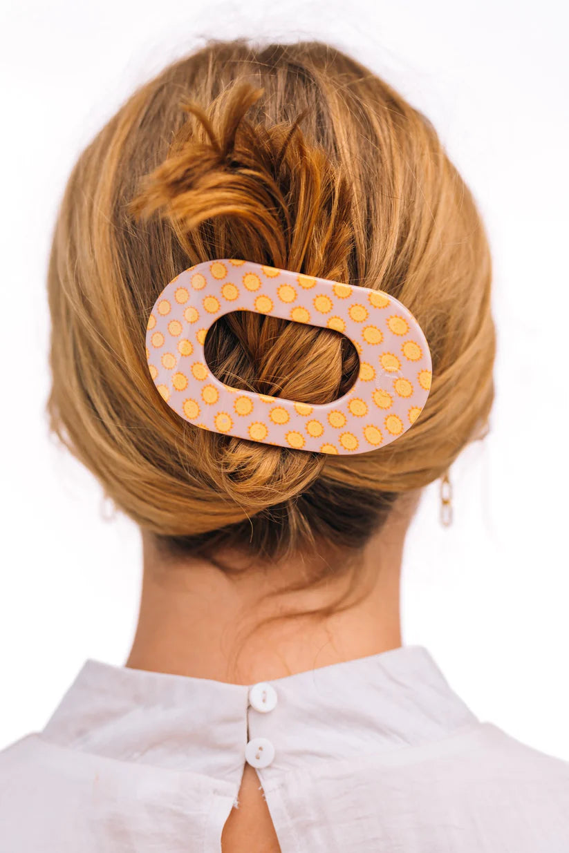 TELETIES Sunny Days Ahead Medium Flat Round Hair Clip