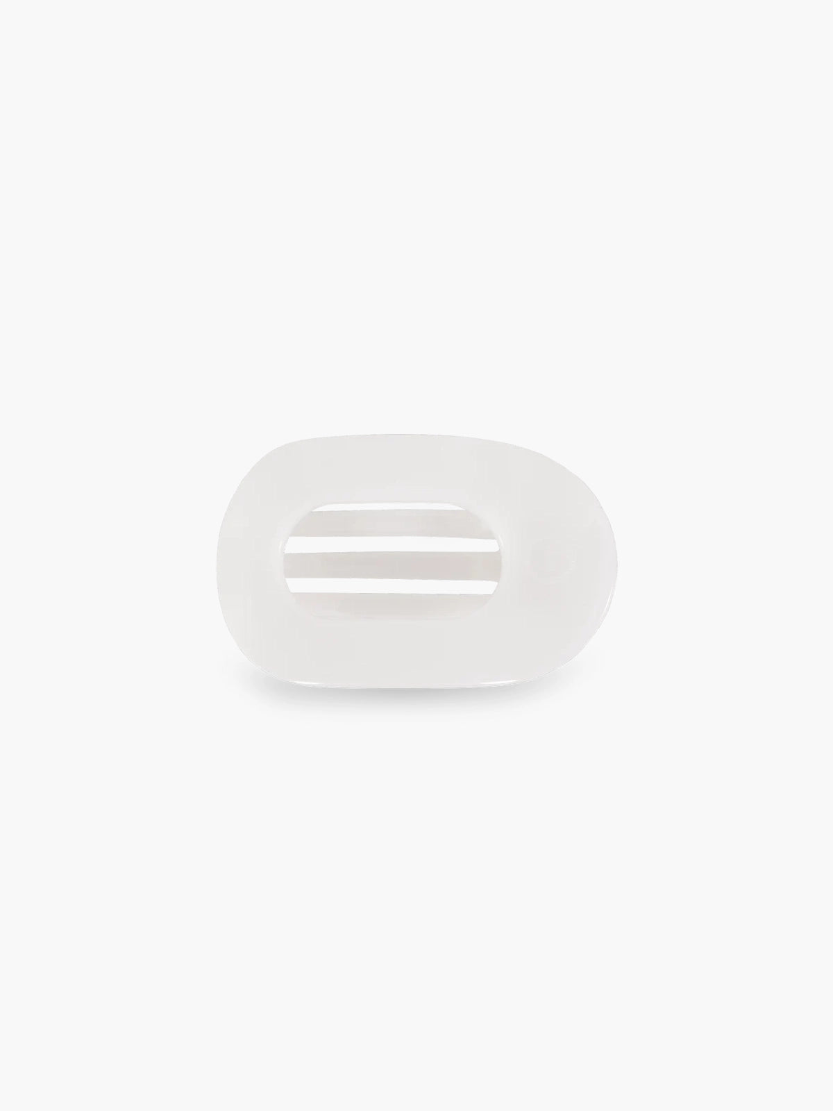teleties small flat round hair clip in coconut white