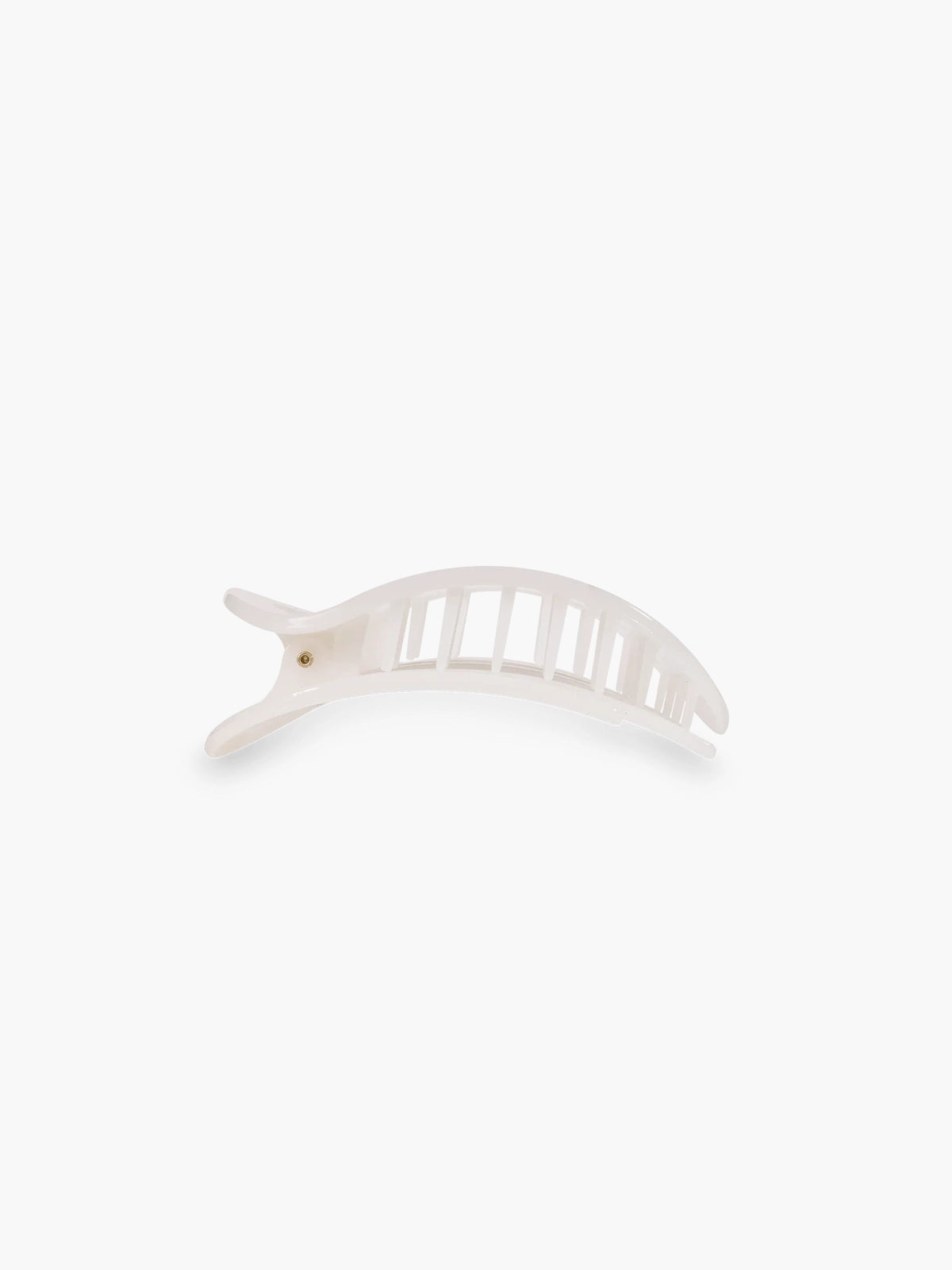 teleties small flat round hair clip in coconut white
