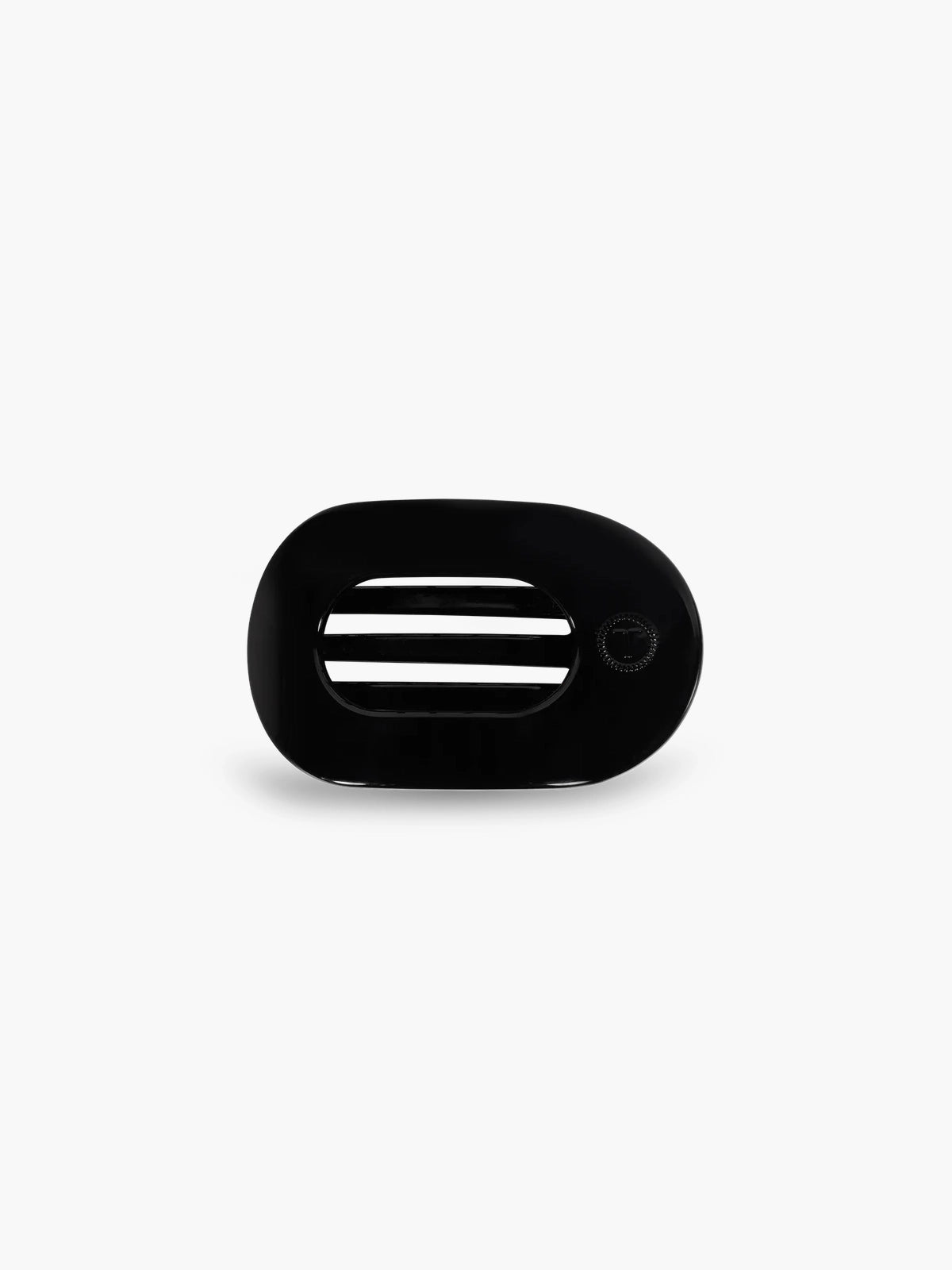 teleties small flat round hair clip in jet black