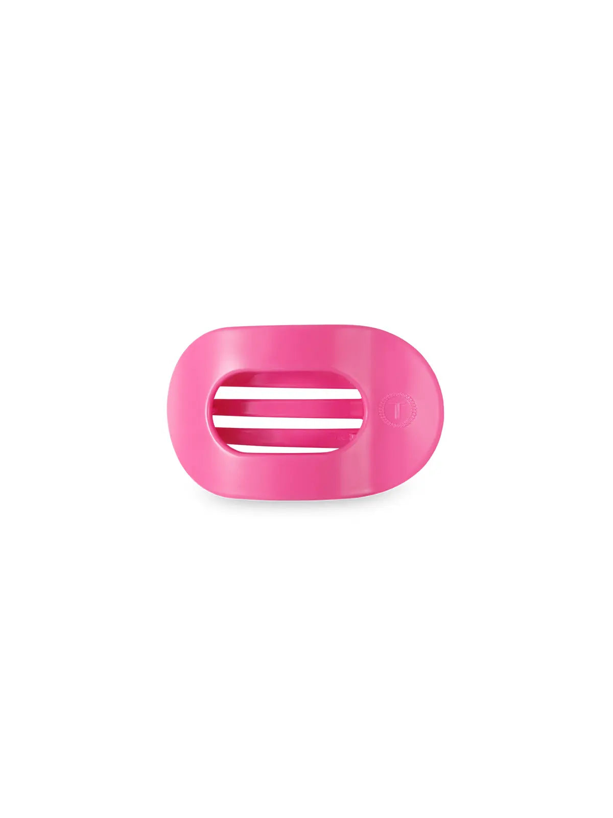 teleties small flat round hair clip in paradise pink