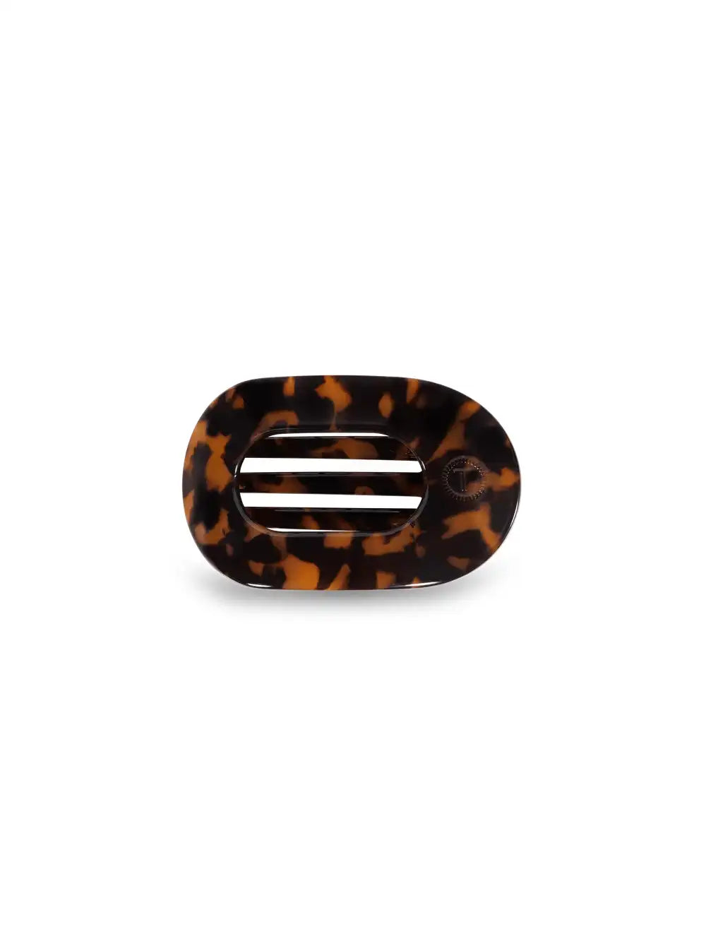 TELETIES Tortoise Small Flat Round Hair Clip