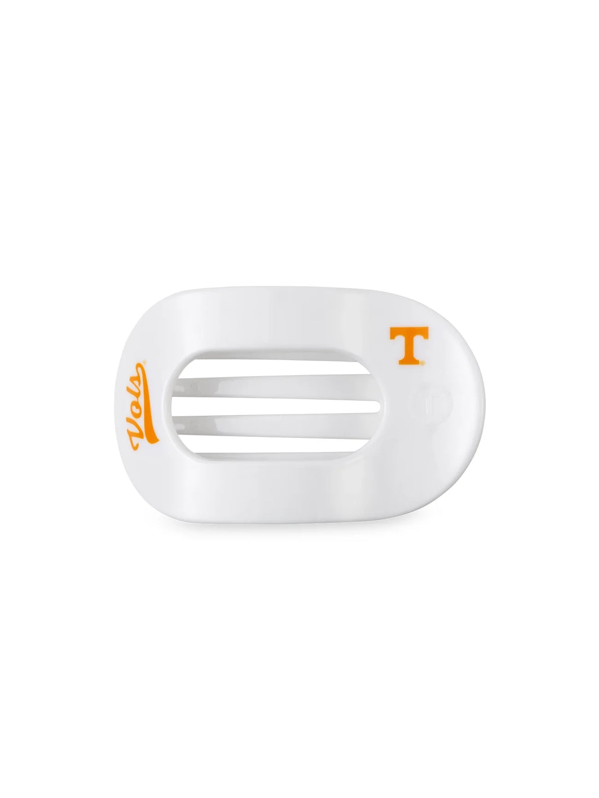 TELETIES University of Tennessee Go Vols Medium Flat Round Hair Clip White Orange