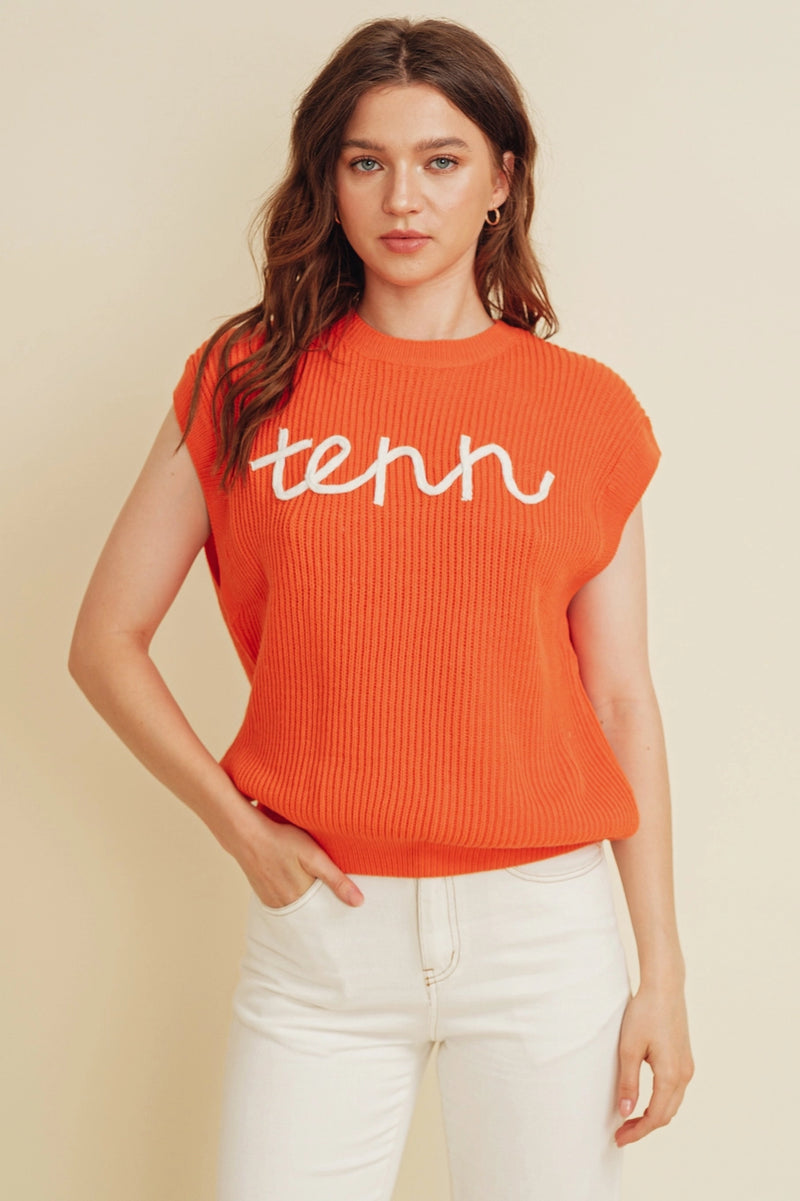 tennessee volunteers game day orange tenn embroidered sweater top 