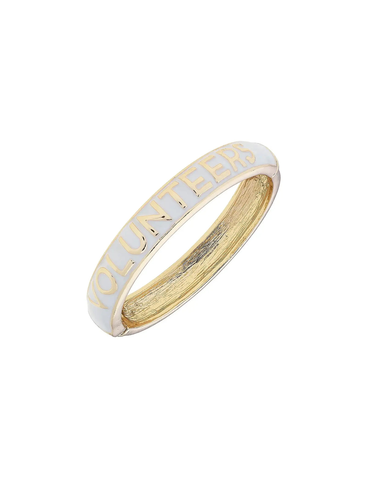 Tennessee Vols Gold & White Sculpted Enamel Hinge Bangle