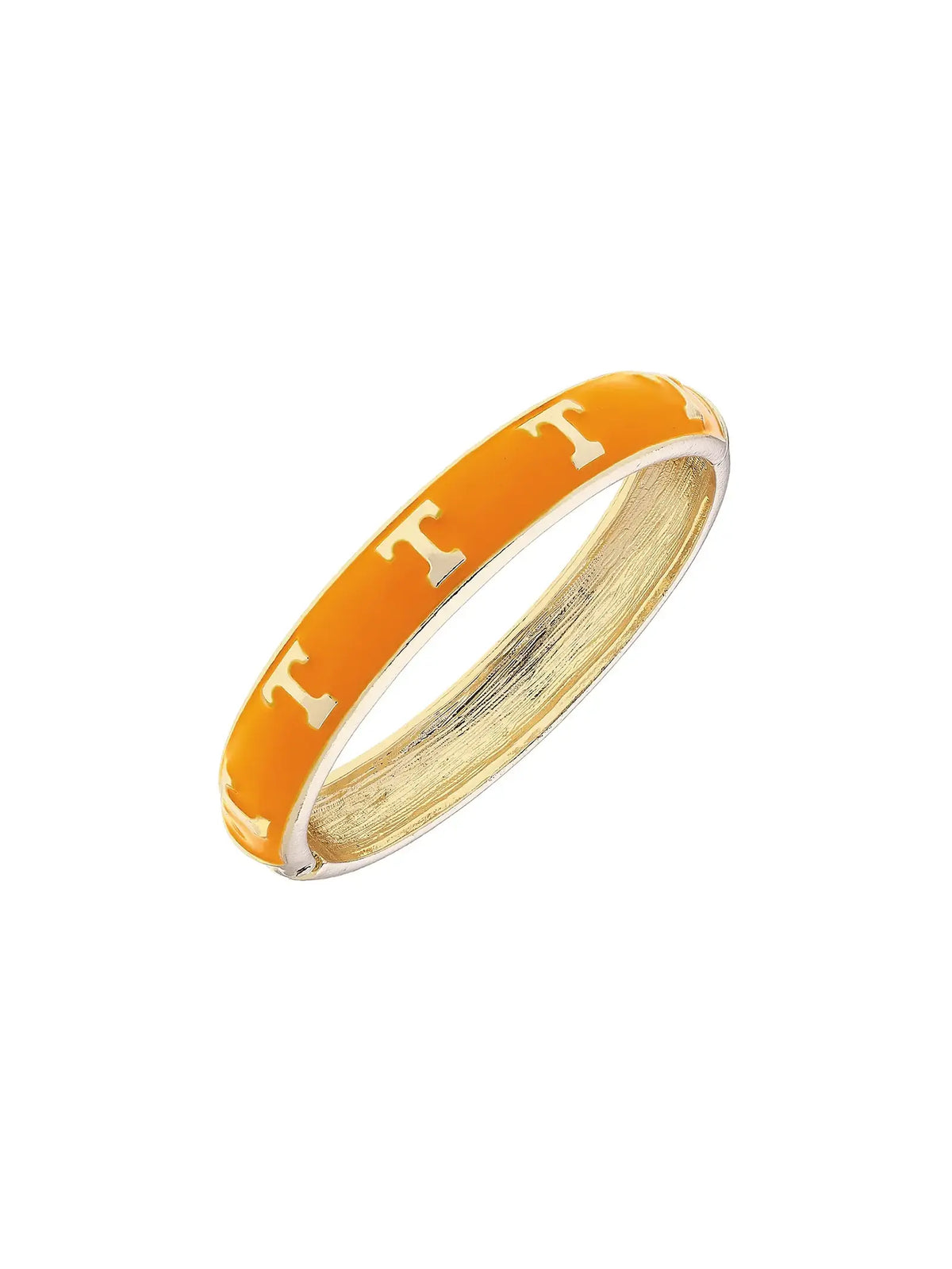 Tennessee Vols Gold & Orange Sculpted Enamel Logo Hinge Bangle