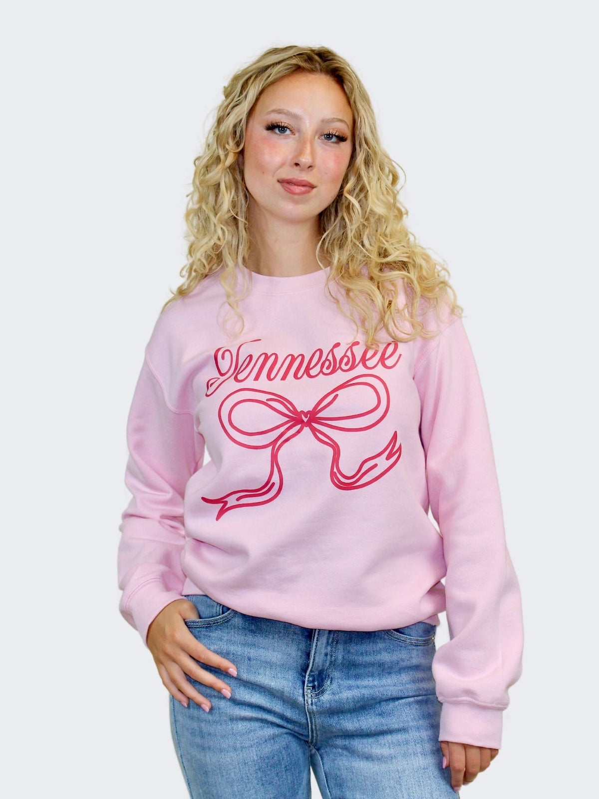 tennessee pink bow crewneck sweatshirt-front
