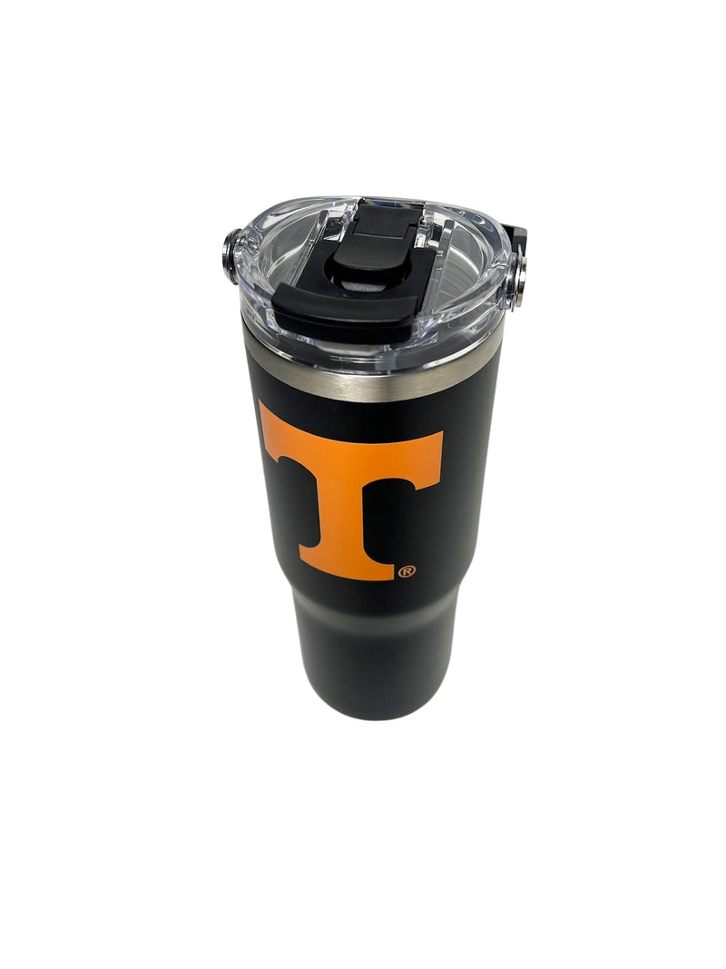 Tennessee Bucket Handle Black Insulated Tumbler Power T Logo 32oz Game Day