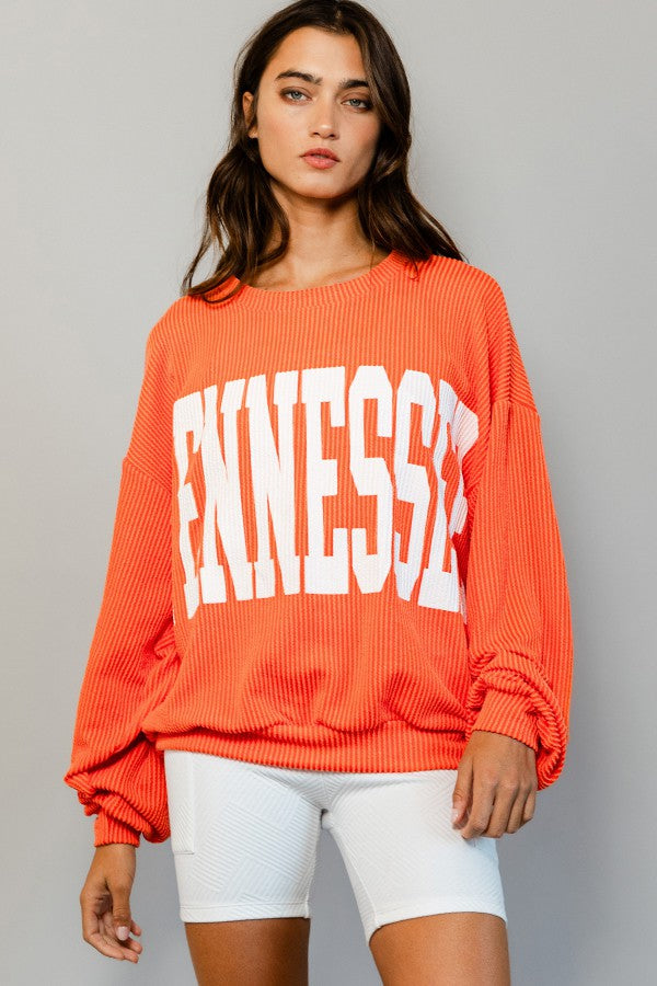 orange tennessee graphic oversized sweatshirt