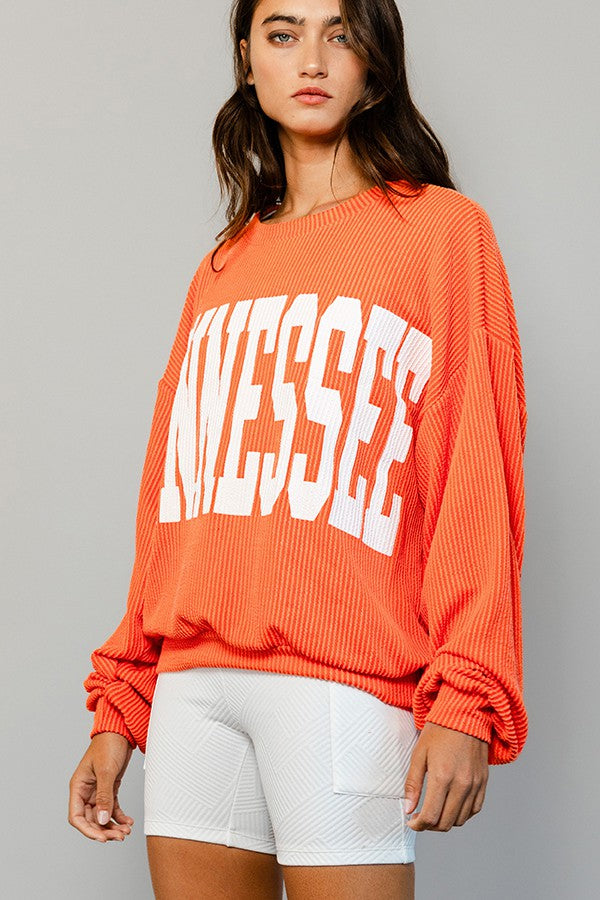 orange tennessee graphic oversized sweatshirt