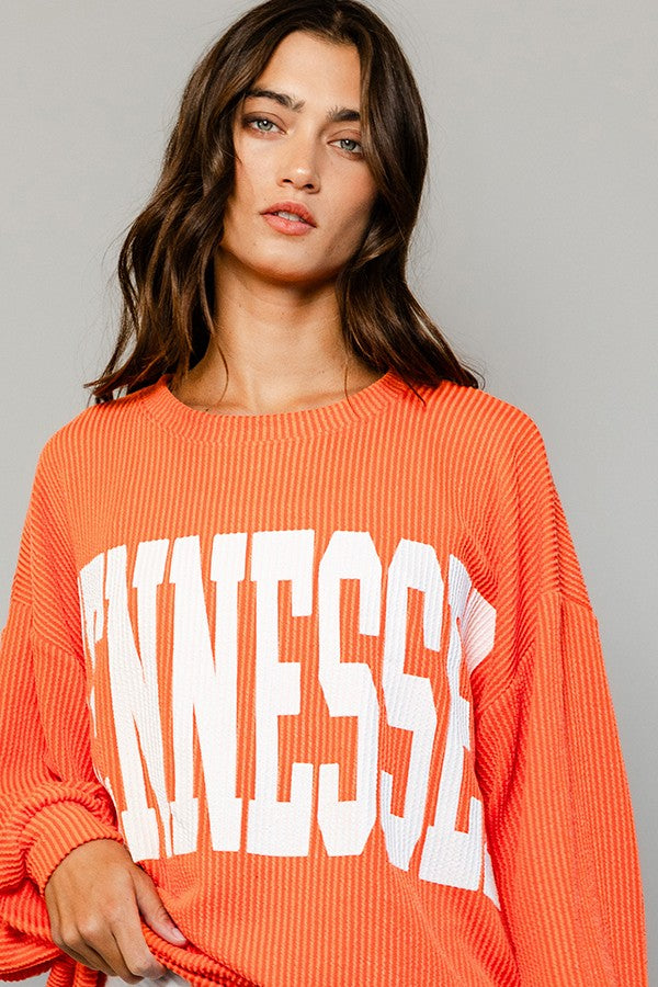 orange tennessee graphic oversized sweatshirt